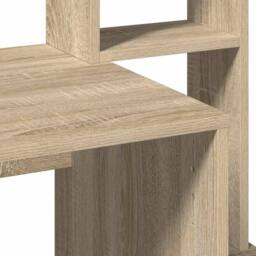 Berkfield Home Decorative Desk with Shelves Sonoma Oak 100x45x140 cm Engineered Wood in Light Brown - Size: 100 x 45 x 140 cm - thumbnail 7
