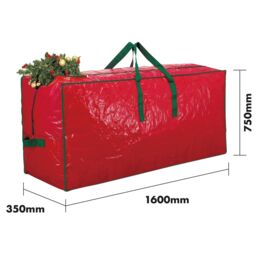mysmartbuy Christmas Tree Storage Bag - Artificial Xmas Trees, Decorations & Lights Box with Strong Zip & Carry Handles - H75 x W160 x D35cm in Red - thumbnail 2