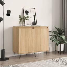 Berkfield Home Sideboards 2 pcs Sonoma Oak 40x35x70 cm Engineered Wood in Light Oak - Size: 40 x 35 x 70 cm - thumbnail 2