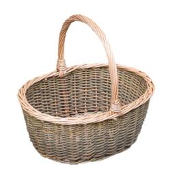 Red Hamper Wicker Small Green Willow Hollander Shopping Basket in Brown - thumbnail 1