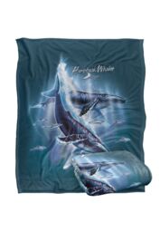 JQ Licensing Humback Whales Silky Touch Super Soft Throw Blanket 152 X 127 cm in White - thumbnail 2