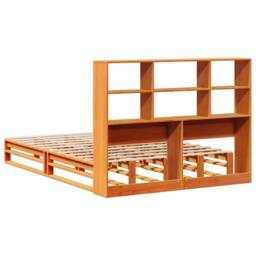Berkfield Home Bookcase Bed without Mattress Wax Brown 140x190 cm Solid Wood - thumbnail 8