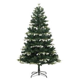Berkfield Home Beautiful Artificial Hinged Christmas Tree with Flocked Snow 150 cm in Green - thumbnail 3