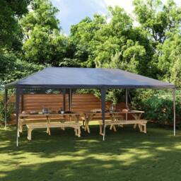 Berkfield Home Professional Party Tent 4x6 m Anthracite 90 g/m ² in Black - thumbnail 2