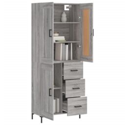 Berkfield Home Highboard Grey Sonoma 69.5x34x180 cm Engineered Wood - thumbnail 3