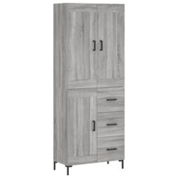 Berkfield Home Highboard Grey Sonoma 69.5x34x180 cm Engineered Wood - thumbnail 2