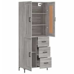Berkfield Home Highboard Grey Sonoma 69.5x34x180 cm Engineered Wood - thumbnail 4