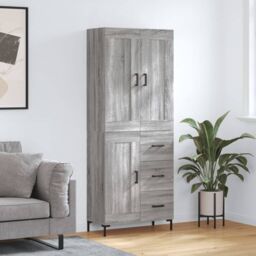 Berkfield Home Highboard Grey Sonoma 69.5x34x180 cm Engineered Wood - thumbnail 1