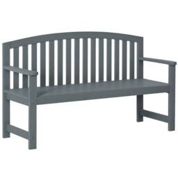 OUTSUNNY Wooden Garden Bench 2 Seater Slatted Seat with Arm for Park Patio Grey - thumbnail 2