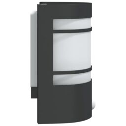 Berkfield Home Outdoor Wall Lights with Sensors 2pcs Black Stainless Steel - thumbnail 5