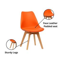 KOSY KOALA Modern Dining Table with 4 Mix plastic Chairs with faux leather seats - thumbnail 5