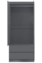 FWStyle Stora 2 Door 2 Drawer Wardrobe Dark Grey (H) 180.5 (W) 80 (D) 50cm - thumbnail 4