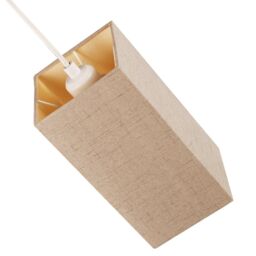 Happy Homewares Contemporary & Elegant Textured Linen Fabric Lamp Shade in Taupe - Size: 6 inches - thumbnail 4