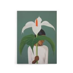 "Artery8 Giant Peace Lily Plant Lover Canvas Wall Art Print in Green - Size: W18"" x H24""" - thumbnail 1
