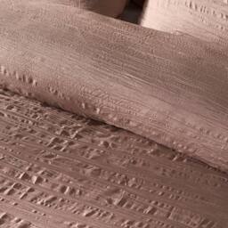 OHS Crinkle Bedding Set Microfibre Duvet Cover with Pillowcase in Bronze - Size: Single - thumbnail 4