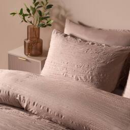 OHS Crinkle Bedding Set Microfibre Duvet Cover with Pillowcase in Bronze - Size: Single - thumbnail 3