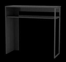 EONLION 80cm Black Wooden & Steel Console Display Table Living Room w/ Storage Shelf - thumbnail 4