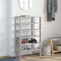 Berkfield Home Shoe Rack Grey Sonoma 61x32x105 cm Engineered Wood - Size: 61 x 32 x 105 cm - thumbnail 3