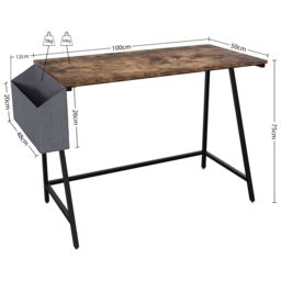 Home Discount Vida Designs Brooklyn Small Computer Desk Storage Office Study Gaming Table in Dark Brown - thumbnail 3