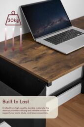 Home Discount Vida Designs Brooklyn Small Computer Desk Storage Office Study Gaming Table in Dark Brown - thumbnail 5