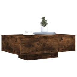 Berkfield Home Coffee Table with LED Lights Smoked Oak 85x55x31 cm in Brown - Size: 85 x 55 x 31 cm - thumbnail 5