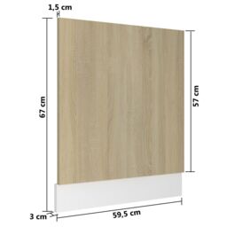 Berkfield Home Dishwasher Panel Sonoma Oak 59.5x3x67 cm Engineered Wood in Brown - thumbnail 6