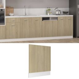 Berkfield Home Dishwasher Panel Sonoma Oak 59.5x3x67 cm Engineered Wood in Brown - thumbnail 1