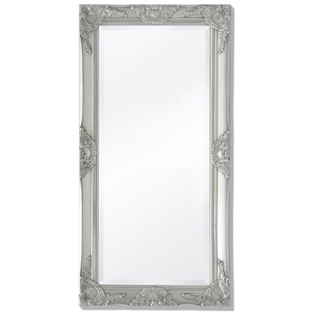 Berkfield Home Wall Mirror Baroque Style 100x50 cm Silver - image 1