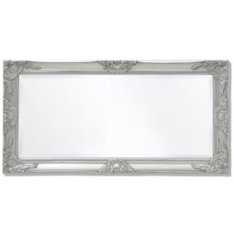 Berkfield Home Wall Mirror Baroque Style 100x50 cm Silver - thumbnail 5