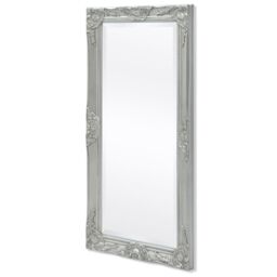 Berkfield Home Wall Mirror Baroque Style 100x50 cm Silver - thumbnail 4