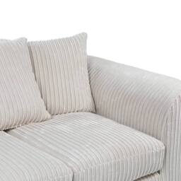 SquareBoxx Asher Jumbo Cord 3+2 Seater Sofa Set in Off-White - thumbnail 4