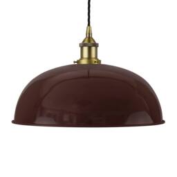 SE Home Burgundy Red Worcester Pendant Light - Matt Antique Brass - thumbnail 1