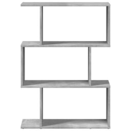 Berkfield Home Room Divider Bookcase 3-Tier Concrete Grey 70x24x97 cm Engineered Wood - Size: 70 x 24 x 97 cm - thumbnail 5