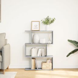 Berkfield Home Room Divider Bookcase 3-Tier Concrete Grey 70x24x97 cm Engineered Wood - Size: 70 x 24 x 97 cm - thumbnail 3