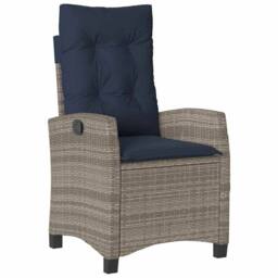 Berkfield Home Garden Dining Set with Cushion 5 pcs Grey Poly Rattan - thumbnail 6