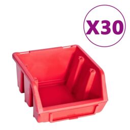 Berkfield Home 136 Piece Storage Bin Kit with Wall Panels Red & Black - thumbnail 2