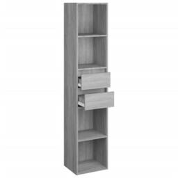 Berkfield Home Modern Book Cabinet Grey Sonoma 36x30x171 cm Engineered Wood - Size: 36 x 30 x 171 cm - thumbnail 5