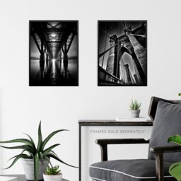 Artery8 Set of 3 Black & White Bridges Atmospheric Photographs in Different Angles Unframed Wall Art Living Room Poster Prints Pack - thumbnail 6