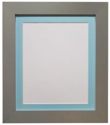 Frames & Mirrors 4U Metro Dark Grey Frame with Blue Mount for Image Size 8 x 6 Inch - thumbnail 1