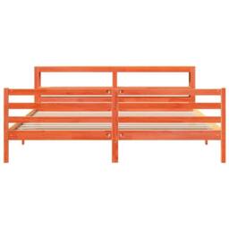 Berkfield Home Sleek Bed Frame Frame Wax Brown 180x200 cm Super King Solid Wood Pine - thumbnail 4