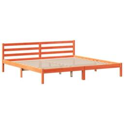 Berkfield Home Sleek Bed Frame Frame Wax Brown 180x200 cm Super King Solid Wood Pine - thumbnail 5