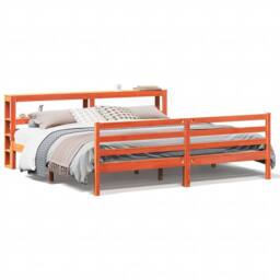 Berkfield Home Sleek Bed Frame Frame Wax Brown 180x200 cm Super King Solid Wood Pine - thumbnail 3