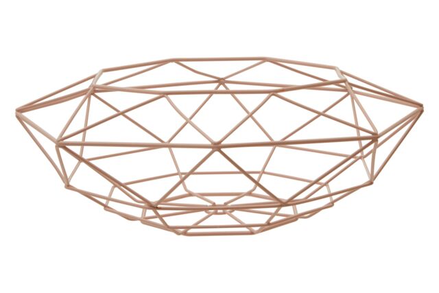 Orsina Geometric Green Finish Fruit Basket, Functional Design Unique Fruit Basket, Contemporary Fruit Basket in Pink - image 1