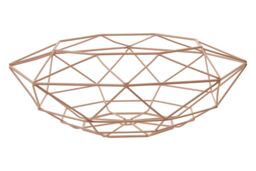 Orsina Geometric Green Finish Fruit Basket, Functional Design Unique Fruit Basket, Contemporary Fruit Basket in Pink