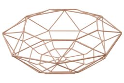 Orsina Geometric Green Finish Fruit Basket, Functional Design Unique Fruit Basket, Contemporary Fruit Basket in Pink - thumbnail 2