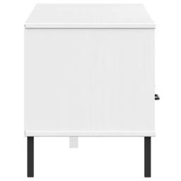 Berkfield Home TV Cabinet with Metal Legs White Solid Wood Pine OSLO - thumbnail 6