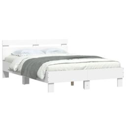 Berkfield Home Bed Frame without Mattress White 120x200 cm - Size: Small Double - thumbnail 4