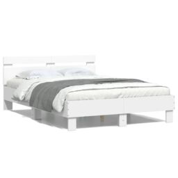 Berkfield Home Bed Frame without Mattress White 120x200 cm - Size: Small Double - thumbnail 1