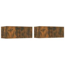 Berkfield Home 4 Piece TV Cabinet Set Smoked Oak Engineered Wood in Brown - thumbnail 3
