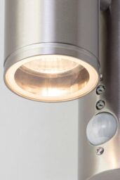 BHS Lighting Delting Up & Down Outdoor Wall Light with Sensor in Metallic Silver - thumbnail 3
